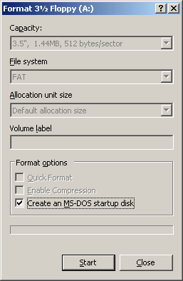 Windows Format Startup Disk Screen
